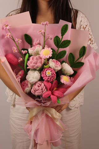 ช่อดอกไม้เจ้าหญิงสีชมพู